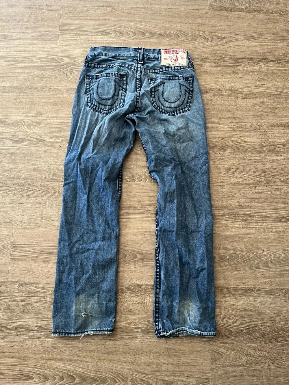 True Religion Bobby Super T Jeans Mens 32x33 Blue Medium Wash Straight Y2K USA